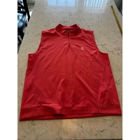 FJ FootJoy Vest 1/4 Zip Pullover Coral/Guava Men’s Sz L - Picture 1 of 6